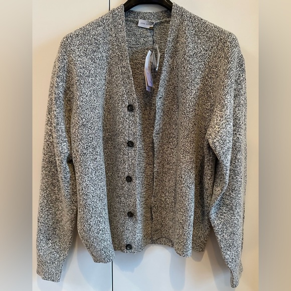 John Elliott Bavel Cardigan Sweater Gray White Multi Sz 5 | XXL - Picture 2 of 6